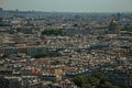 Skyline, buildings and Les Invalides dome in a sunny day, seen from the Eiffel Tower in Paris. Royalty Free Stock Photo